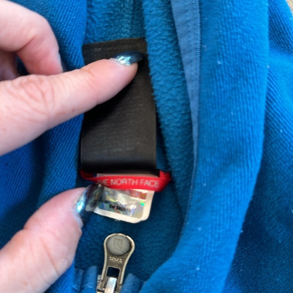 The North Face Polartec Classic Women’s Zip Up Hooded Fleece Bright Blue Size LG - Picture 4 of 8